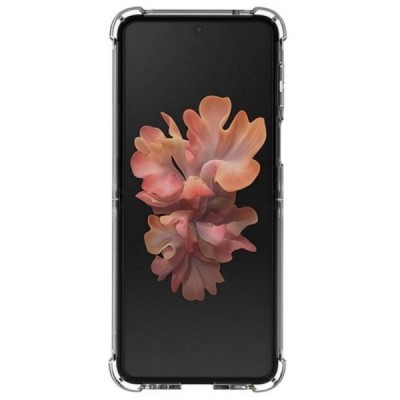 Samsung Galaxy Z Flip4 (F721) sustiprintos apsaugos kieto silikono TPU skaidrus dėklas - nugarėlė | Priedai.lt