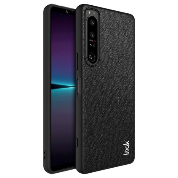 „Imak“ Textured Leather dėklas - juodas (Xperia 1 IV)