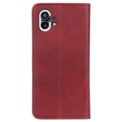 Nothing Phone 1 „Split“ raudonas odinis atverčiamas dėklas - knygutė | Priedai.lt