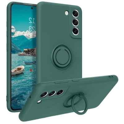 Samsung Galaxy S21 FE (Fan Edition) 5G „Ring“ Kickstand (TPU) žalias dėklas - nugarėlė | Priedai.lt