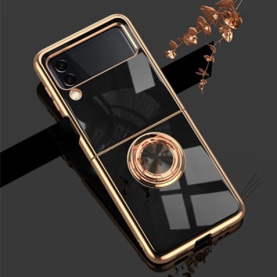 Samsung Galaxy Z Flip4 (F721) „Fashion“ Kickstand kieto silikono TPU juodas dėklas - nugarėlė | Priedai.lt