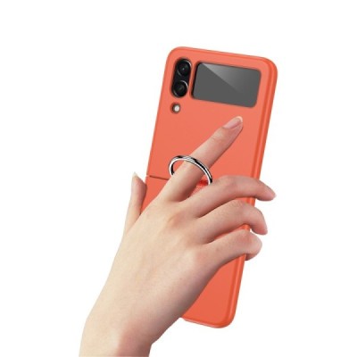 Samsung Galaxy Z Flip4 (F721) „Ring“ plastikinis oranžinis dėklas - nugarėlė | Priedai.lt