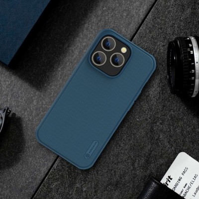 Apple iPhone 14 Pro Max „Nillkin“ Frosted Shield Pro mėlynas dėklas - nugarėlė | Priedai.lt