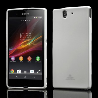 Sony Xperia Z Mercury baltas kieto silikono tpu dėklas - nugarėlė / Priedai.lt