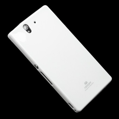 Sony Xperia Z Mercury baltas kieto silikono tpu dėklas - nugarėlė / Priedai.lt