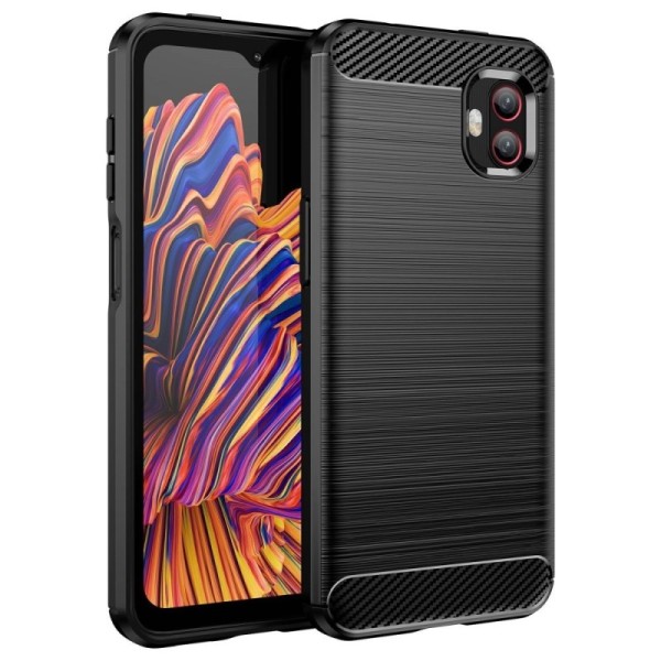 „Carbon“ kieto silikono (TPU) dėklas - juodas (Galaxy Xcover 6 Pro)