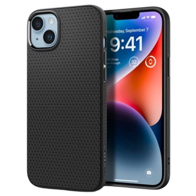 „Spigen“ Liquid Air Apple iPhone 14 juodas kieto silikono dėklas | Priedai.lt