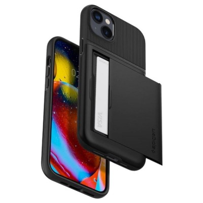 „Spigen“ Slim Armor CS Apple iPhone 14 juodas kieto silikono dėklas | Priedai.lt