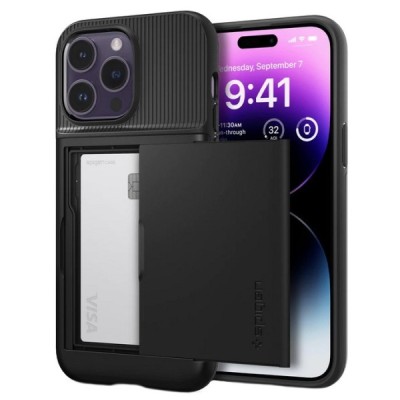 „Spigen“ Slim Armor CS Apple iPhone 14 Pro Max juodas kieto silikono dėklas | Priedai.lt