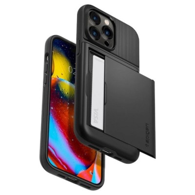„Spigen“ Slim Armor CS Apple iPhone 14 Pro Max juodas kieto silikono dėklas | Priedai.lt