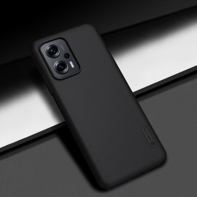 Nillkin Frosted Shield Xiaomi Poco X4 GT (Redmi Note 11T Pro, Redmi Note 11T Pro+) juodas plastikinis dėklas | Priedai.lt