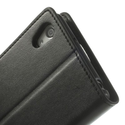 Mercury Sonata atverčiamas Sony Xperia Z2 juodas odinis dėklas - piniginė / Priedai.lt