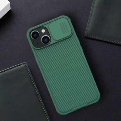 Apple iPhone 14 „Nillkin“ CamShield Pro žalias dėklas, nugarėlė su kameros apsauga | Priedai.lt
