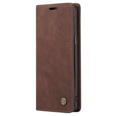 Samsung Galaxy S9 (G960) CaseMe Retro solidus atverčiamas rudas odinis dėklas - knygutė | Priedai.lt