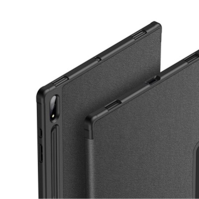 Samsung Galaxy Tab S8 Ultra 14.6" (X900, X906) „Dux Ducis“ Domo atverčiamas juodas odinis dėklas - knygutė su vieta liestukui | 