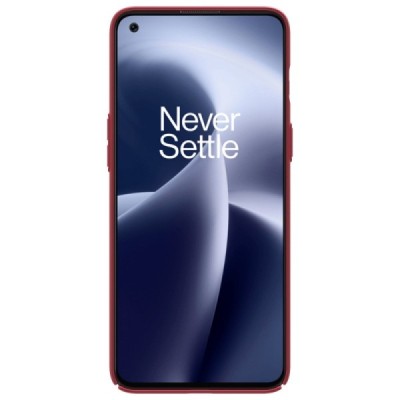 Nillkin Frosted Shield OnePlus Nord 2T 5G raudonas plastikinis dėklas | Priedai.lt