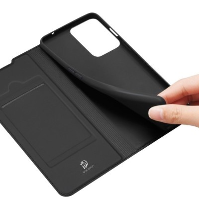 „Dux Ducis“ Skin serijos OnePlus Nord 2T 5G juodas odinis atverčiamas dėklas | Priedai.lt