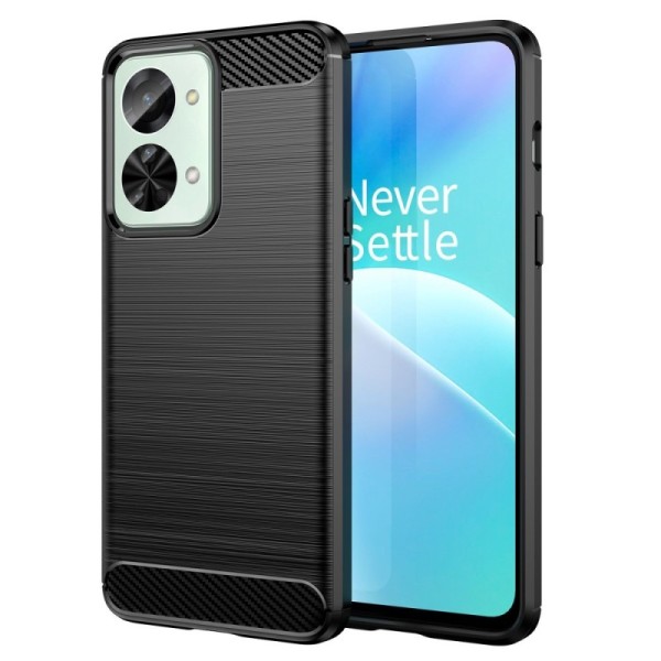 „Carbon“ kieto silikono (TPU) dėklas - juodas (OnePlus Nord 2T 5G)