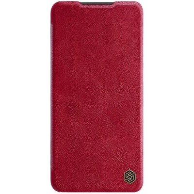 Prabangus „Nillkin“ Qin serijos raudonas odinis atverčiamas Xiaomi Poco X4 GT (Redmi Note 11T Pro, Redmi Note 11T Pro+) dėklas |