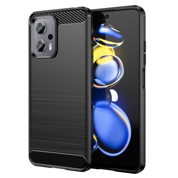 „Carbon“ kieto silikono (TPU) dėklas - juodas (Poco X4 GT / Redmi Note 11T Pro / Redmi Note 11T Pro+)