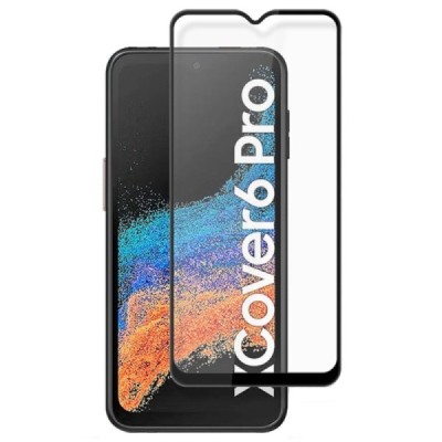 Samsung Galaxy Xcover 6 Pro (G736) „Mocolo“ 9H 2.5D Tempered Glass sustiprintos apsaugos juodas pilnai dengiantis apsauginis ekr