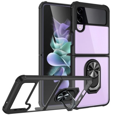 Samsung Galaxy Z Flip4 (F721) „Kickstand“ sustiprintos apsaugos skaidrus dėklas | Priedai.lt