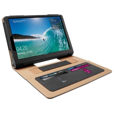 Lenovo Yoga Smart Tab 10.1 (YT-X705F, YT-X705L) Business atverčiamas juodas odinis dėklas - knygutė | Priedai.lt