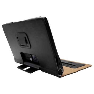 Lenovo Yoga Smart Tab 10.1 (YT-X705F, YT-X705L) Business atverčiamas juodas odinis dėklas - knygutė | Priedai.lt