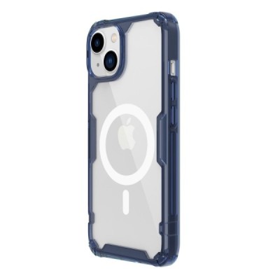 „Nillkin“ Nature TPU Pro MagSafe Apple iPhone 14 skaidrus sustiprintos apsaugos kieto silikono mėlynas dėklas | Priedai.lt