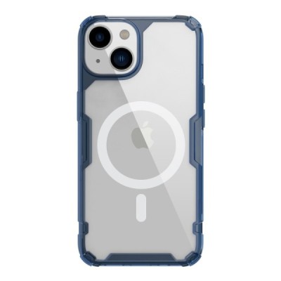 „Nillkin“ Nature TPU Pro MagSafe Apple iPhone 14 Plus skaidrus sustiprintos apsaugos kieto silikono mėlynas dėklas | Priedai.lt