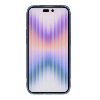 „Nillkin“ Nature TPU Pro MagSafe Apple iPhone 14 Pro skaidrus sustiprintos apsaugos kieto silikono mėlynas dėklas | Priedai.lt