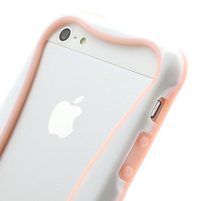 „I-Glow“ rožinės ir baltos spalvų Apple iPhone SE (5, 5s) rėmelis - kraštų apvadas (angl. bumper) / Priedai.lt