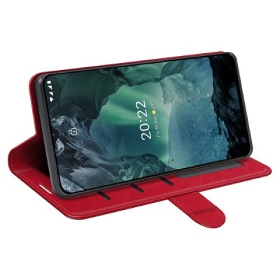 Nokia G21 (G11) atverčiamas raudonas odinis dėklas - piniginė | Priedai.lt