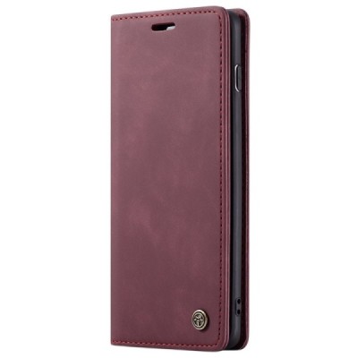 Samsung Galaxy S10+ (G975) CaseMe Retro solidus atverčiamas bordo odinis dėklas - knygutė | Priedai.lt