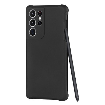 Samsung Galaxy S21 Ultra (G998B) „Matte“ sustiprintos apsaugos kieto silikono TPU juodas dėklas - nugarėlė | Priedai.lt