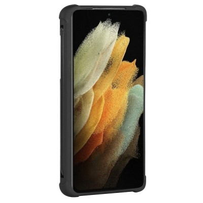 Samsung Galaxy S21 Ultra (G998B) „Matte“ sustiprintos apsaugos kieto silikono TPU juodas dėklas - nugarėlė | Priedai.lt