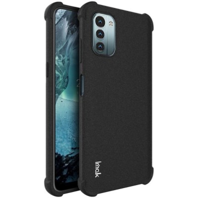 Nokia G21 (G11) Imak sustiprintos apsaugos kieto silikono TPU juodas dėklas - nugarėlė + apsauginė ekrano plėvelė | Priedai.lt