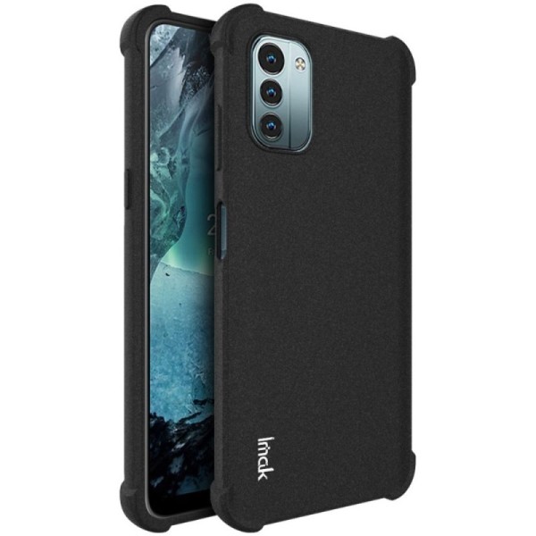 „Imak“ sustiprintos apsaugos kieto silikono (TPU) dėklas - juodas + apsauginė ekrano plėvelė (Nokia G21 / G11)