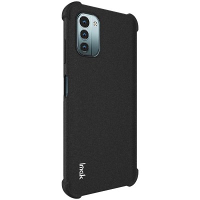Nokia G21 (G11) Imak sustiprintos apsaugos kieto silikono TPU juodas dėklas - nugarėlė + apsauginė ekrano plėvelė | Priedai.lt