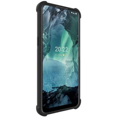 Nokia G21 (G11) Imak sustiprintos apsaugos kieto silikono TPU juodas dėklas - nugarėlė + apsauginė ekrano plėvelė | Priedai.lt