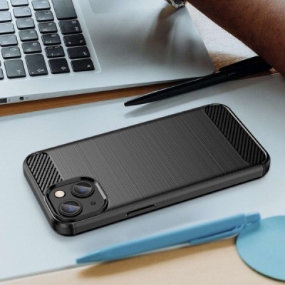 Apple iPhone 14 Plus „Carbon“ kieto silikono TPU juodas dėklas - nugarėlė | Priedai.lt