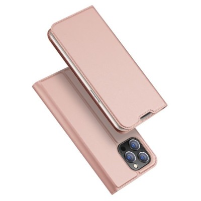 „Dux Ducis“ Skin serijos Apple iPhone 14 Pro rožinis odinis atverčiamas dėklas | Priedai.lt