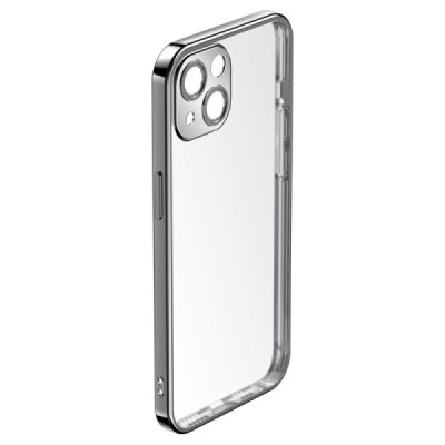 Apple iPhone 14 Plus „ROCK“ silikoninis skaidrus permatomas dėklas su juodu rėmeliu | Priedai.lt