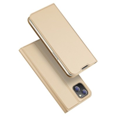 „Dux Ducis“ Skin серии Apple iPhone 14 Plus золотой кожаный чехол-книжка | Vacins.lv