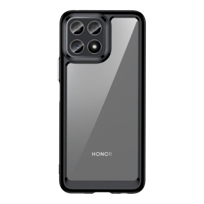 Huawei Honor X8 Fashion skaidrus juodos spalvos apvadais kieto silikono (TPU) dėklas | Priedai.lt