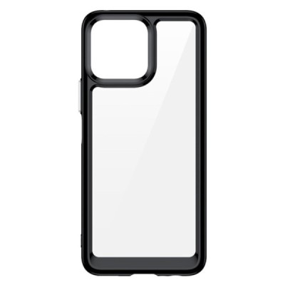 Huawei Honor X8 Fashion skaidrus juodos spalvos apvadais kieto silikono (TPU) dėklas | Priedai.lt