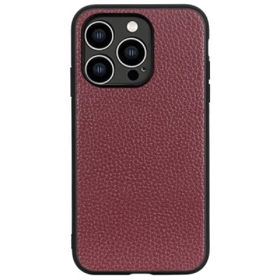 „Deluxe Leather“ Apple iPhone 14 Pro bordo odinis dėklas | Priedai.lt