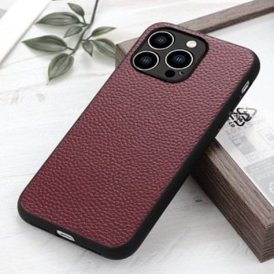 „Deluxe Leather“ Apple iPhone 14 Pro bordo odinis dėklas | Priedai.lt