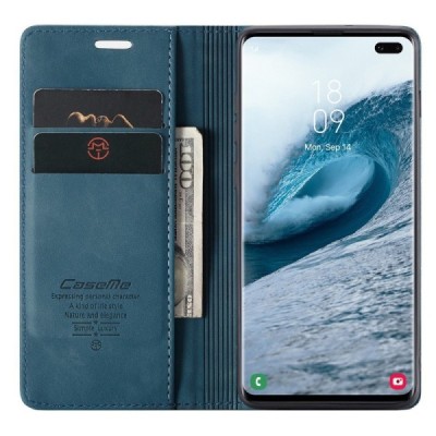 Samsung Galaxy S10+ (G975) CaseMe Retro solidus atverčiamas žalias odinis dėklas - knygutė | Priedai.lt