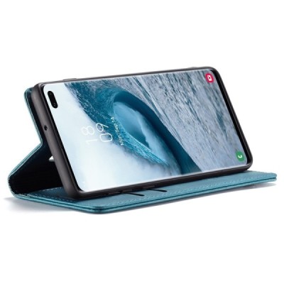 Samsung Galaxy S10+ (G975) CaseMe Retro solidus atverčiamas žalias odinis dėklas - knygutė | Priedai.lt